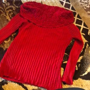 Red turtleneck